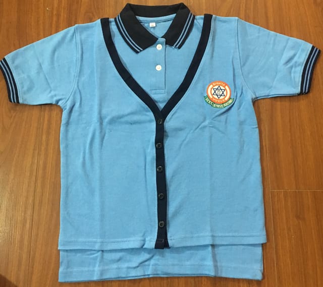 Sishya Sky Blue - T Shirt with Attached Overcoat