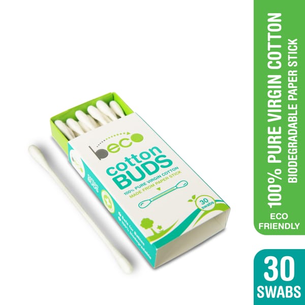 Cotton Buds with Paper Stick - 15 Sticks (30 Swabs ) - Pack of 10