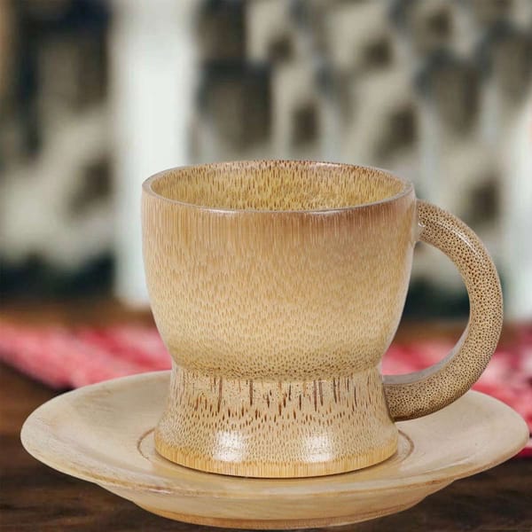 Handmade Bamboo Cup & Saucer
