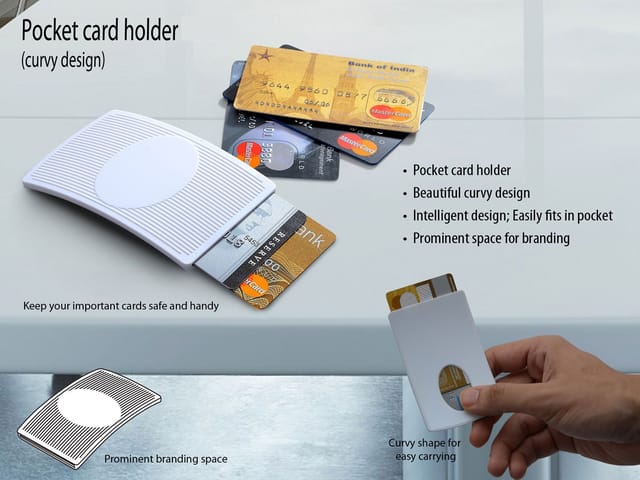 Pocket Card Holder (Curvy Design) (For Credit Cards)