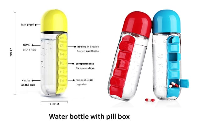 Water Bottle With Pill Box