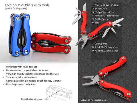 Folding Mini Pliers With 9 Tools (Superior Quality)