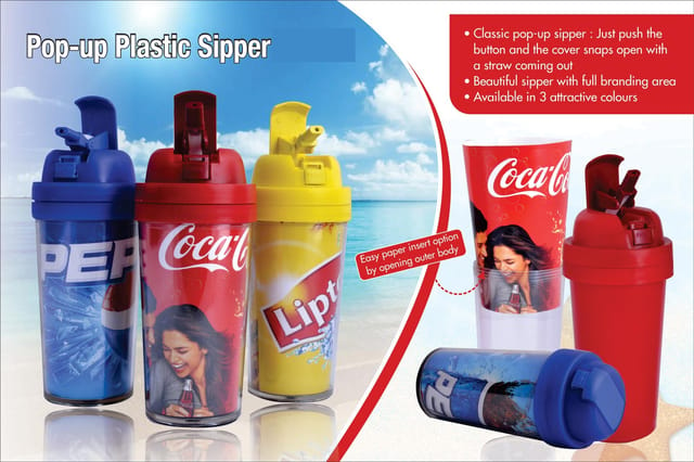 Pop-Up Plastic Sipper (Paper Not Included)