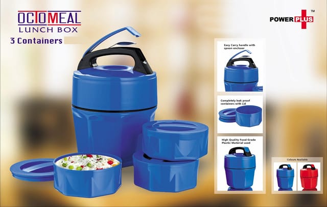 Octomeal Lunch Box – 3 Containers (Plastic)