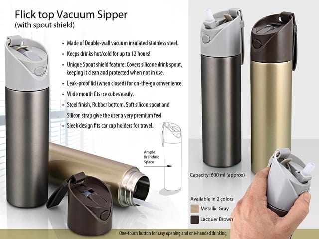 Vacuum Flask With Flick Open Top (600 Ml)