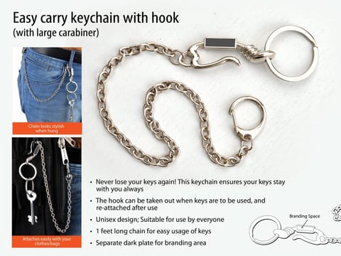 Easy Carry Keychain With Hook