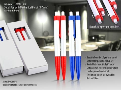 Mr & Ms. Combi-Pen: Set Of Pen With Mechanical Pencil (0.7 Mm) (With Gift Box)