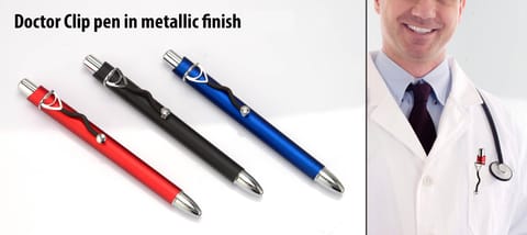 Doctor Clip Pen In Metallic Finish