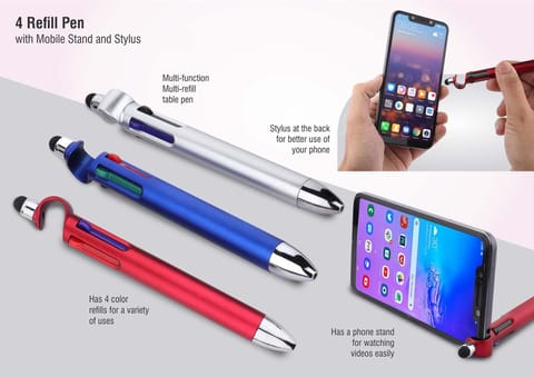 4 Refill Pen With Mobile Stand And Stylus