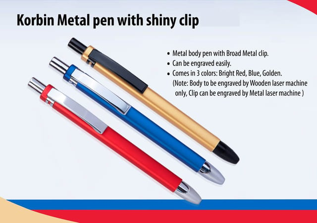 Korbin Metal pen with shiny clip
