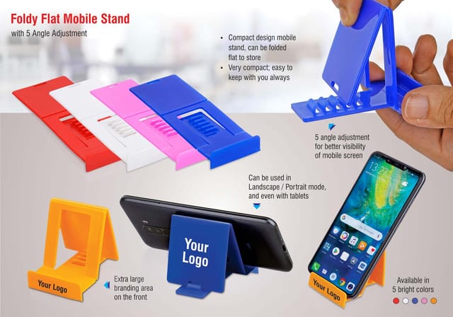 FoldyFlat Mobile Stand With 5 Angle Adjustment