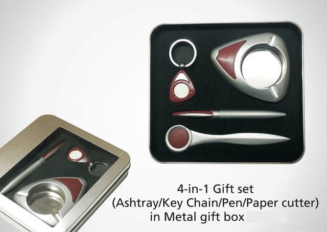 4 in 1 Gift Set (keychain/paper cutter/pen/ashtray)