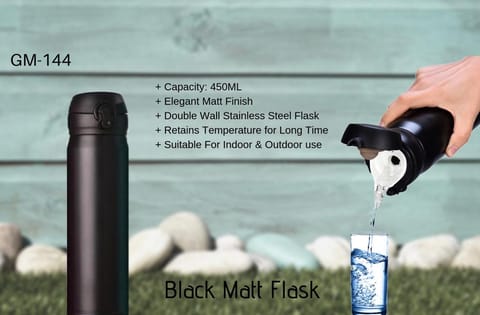 MATT FINISH FLASK BLACK (450 ML)
