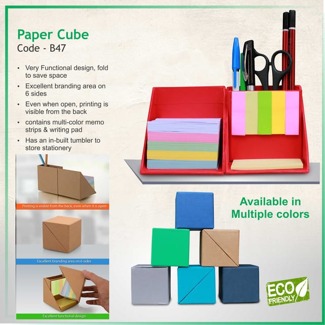 B47 Folding Paper Cube In Color