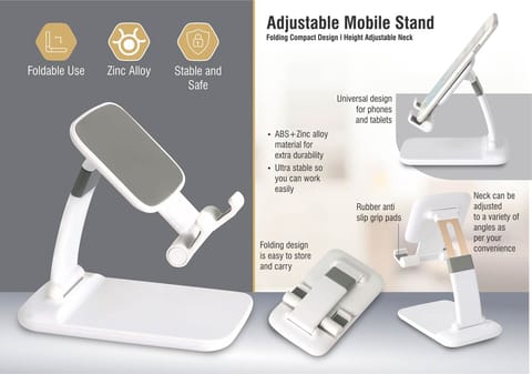 Adjustable Mobile Stand | Folding Compact Design | Height Adjustable Neck