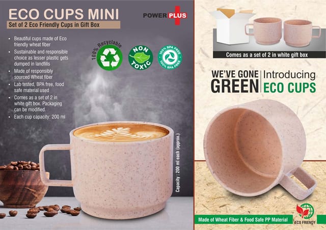 Eco Cups Mini: Set Of 2 Eco Friendly Cups In Gift Box