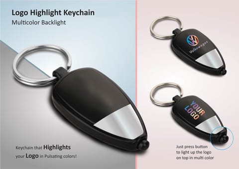 Two Tone Logo Highlight Keychain (Multicolor Backlight)