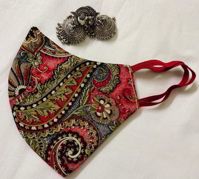 Kalamkari Multi Coloured Mask By Khyathija