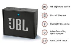 JBL GO Portable Wireless Bluetooth Speaker with Mic (Black)