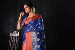Banarasiya Women's Traditional Banarasi Silk Blue Saree