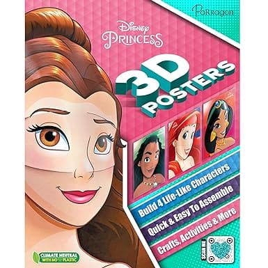 Disney Princess Pop Heads - 3d Crafts | 3d Posters | Disney Princess Activity Book | Press Out Model Book