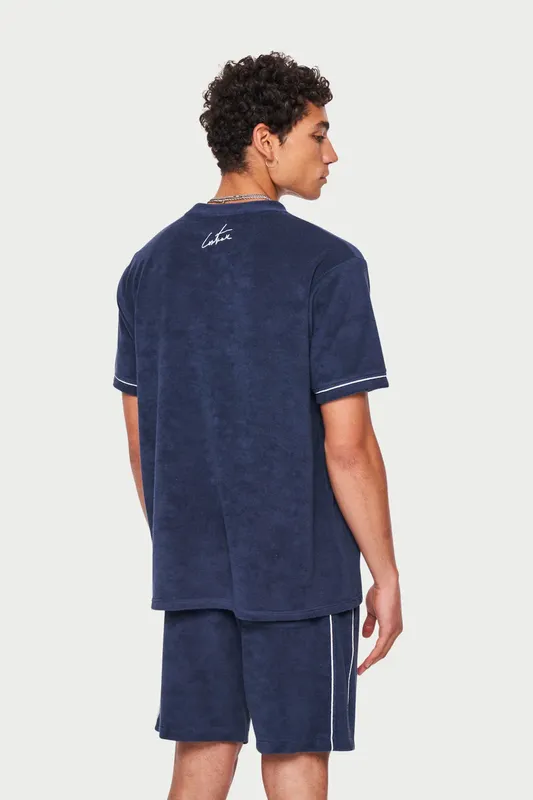 TOWELLED T-SHIRT - NAVY