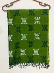 Block Printed / Silk Dupatta / Green Colour