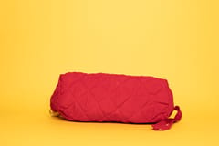 Red Fabric Regular Hand bag