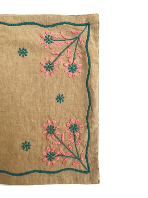 Samuday Crafts Cotton Yarn Dye Beige Tablemat