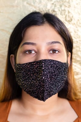 Printed Black Designer Face Mask