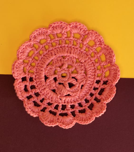 Handmade Crochet Coaster (Pack Of 6)