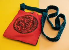 Handmade Madhubani Gift Combo (Mobile Sling Bag & 4 Coasters)