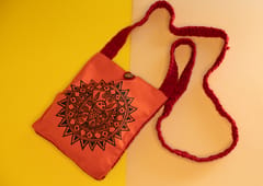Handmade Madhubani Gift Combo (Mobile Sling Bag & 6 Coasters)