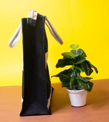 Black & White Striped Jute Carry Bag
