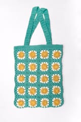 Yellow & Blue Braided Tote Bag
