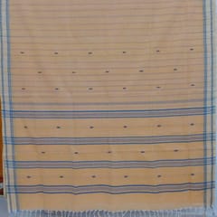 Mustard Yellow Handwoven Cotton Saree With Blouse 003