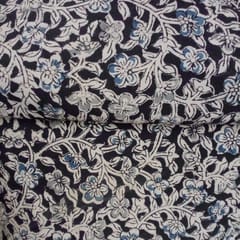 Black/Blue Kalamkari Fabric-004