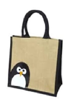 Penguin Jute Patch Work Bag ( CFC - KC005G )