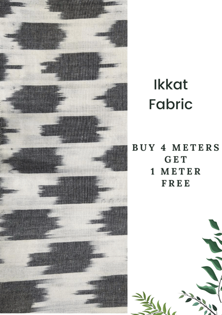 White Ikkat Fabric-6
