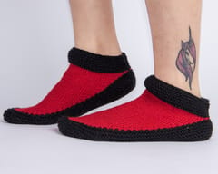 Red & Black Woollen Socks | Vegan Acrylic Wool