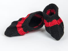 Woollen Socks or Booties | Red & Black | Acrylic Wool