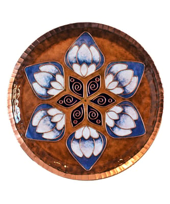 Copper Enamel Wall Plate | Lotus In The Petal