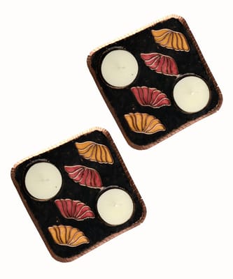 Vasant 4 Lotus Design  Tealight Set of 2