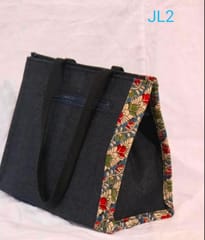 Jeans Bag With Kalamkari Patch with lining JL2