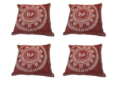 Circular Warli Design Cushion Cover