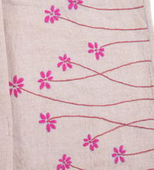Table Runner With Pink  Chikankari Embroidery(72"x24")