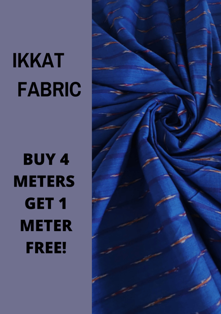 Blue Ikkat Fabric-9