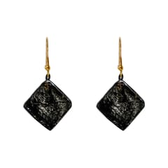 Black Diagonal Terracotta Earrings (Geometrical Collections)