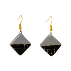 Black And White Terracotta Earrings ( Geometrical Collection)