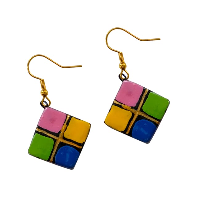 Multicolour Terracotta Earrings ( Geometric Collections)